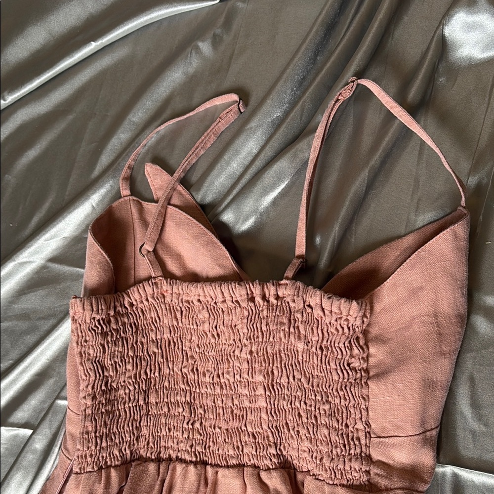 Faithful The Brand Knee Length Casual Pink Button-Down Dress - Picture 7 of 8